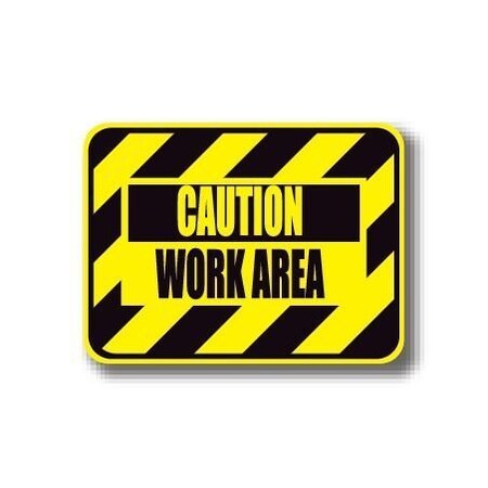 Ergomat 12in x 12in RECTANGLE SIGNS - Caution Work Area DSV-SIGN 144 #7022 -UEN